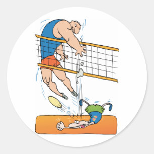 Sticker Rond Funny Volleyball