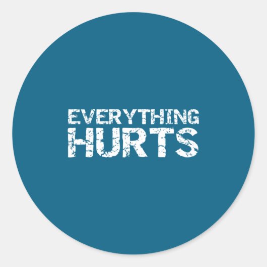 Sticker Rond Funny Workout Gift For Men Distressed Everything H (Devant)