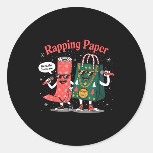 Sticker Rond Funny Wrapng Rapng Paper Wrap Music Rap Pj (Devant)