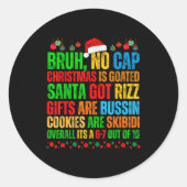 Sticker Rond Funny Xmas School Generation Alpha Gen A Slang Chr (Devant)