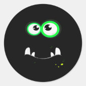 Sticker Rond Funny Y Monster Eyeball Face Easy Christma Costume (Devant)