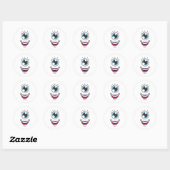 Sticker Rond Funny Y Monster Eyeball Face Halloween (Feuille)