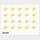 Sticker Rond Funny Yellow Bird Doodle (Feuille)