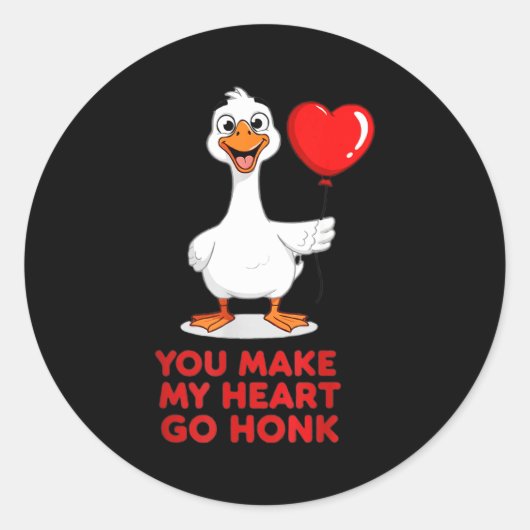 Sticker Rond Funny You Make My Heart Go Honk Matching Valentine (Devant)