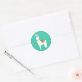 Sticker Rond Funy Alpaca llama drama cute animal (Enveloppe)