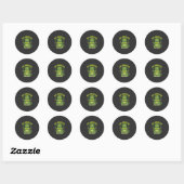 Sticker Rond Fur-Ankenstein Drôle de Frankenstein Chien Hallowe (Feuille)
