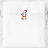 Sticker Rond Furée Funny Rocket Pun (Sac)