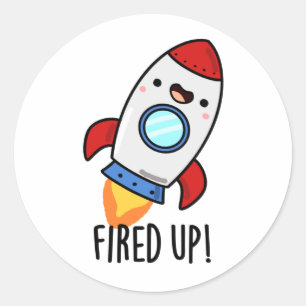 Sticker Rond Furée Funny Rocket Pun