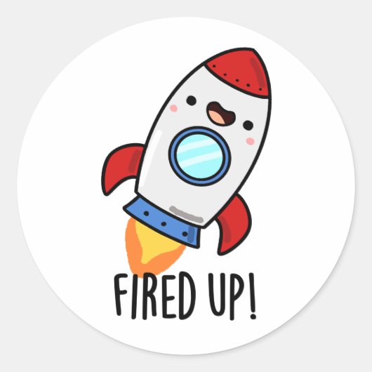 Sticker Rond Furée Funny Rocket Pun (Devant)