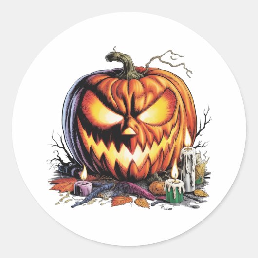 Sticker Rond Furious Jack Halloween (Devant)