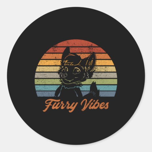 Sticker Rond Furry Fandom Furry S Owo (Devant)