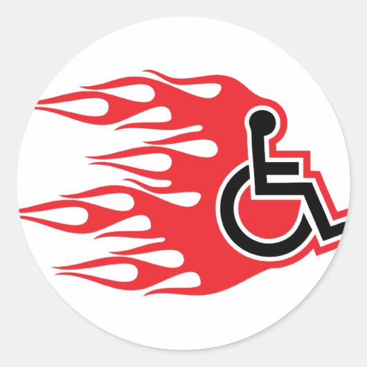 Sticker Rond Fusées en fauteuil roulant (Devant)