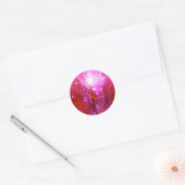 STICKER ROND FUSHIA DISCO BALL DANCE PARTI (Enveloppe)