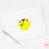 Sticker Rond Fushia et colibri (Enveloppe)