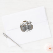Sticker Rond Fûts : Kit de tambour blanc : modèle 3D : (Enveloppe)