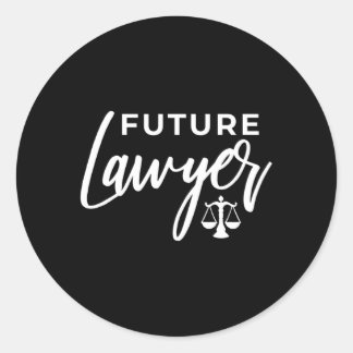 Sticker Rond Futur avocat droit École de droit Diplôme étudiant