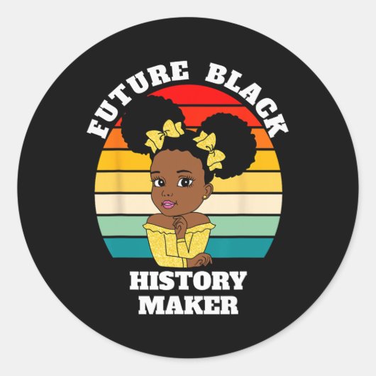 Sticker Rond Futur Black History Maker JunetDix Hbcu Afro Gi (Devant)