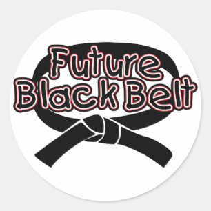 Sticker Rond Futur ceinture noire (rouge)