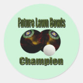 Sticker Rond Futur champion de bowling sur gazon, (Devant)