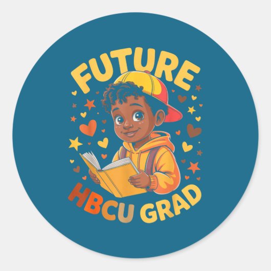 Sticker Rond Futur diplômé HBCU Juneteenth École (Devant)