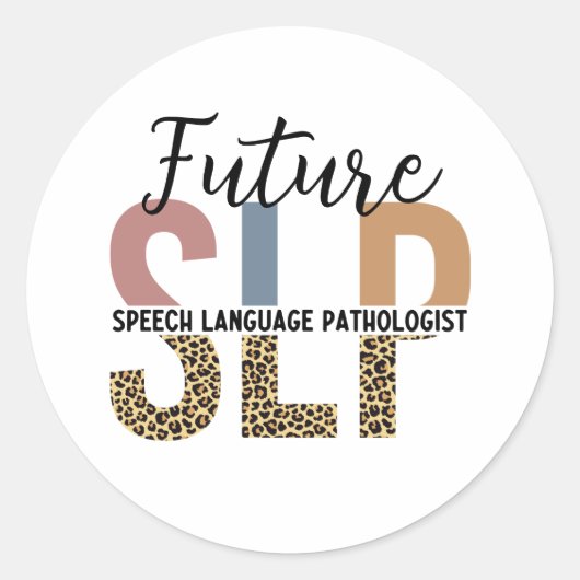 Sticker Rond Futur Empreinte de léopard Pathologiste du discour (Devant)