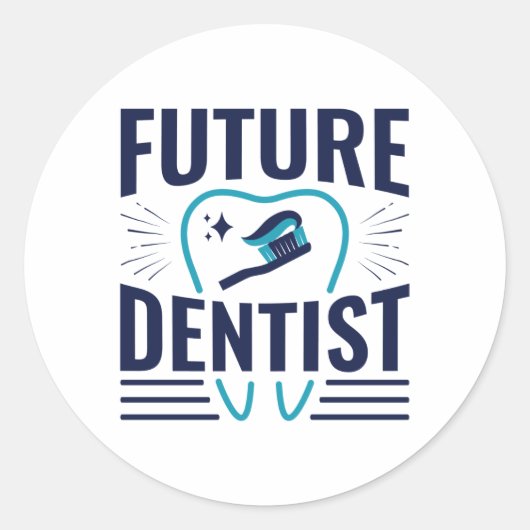 Sticker Rond Futur étudiant de l'école dentaire dentiste (Devant)