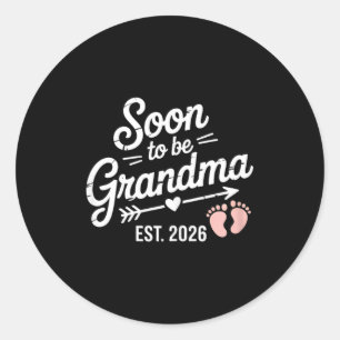 Sticker Rond Futur Grand-mère Annonce de Grossesse Estimée 2026