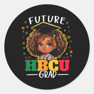 Sticker Rond Futur Hbcu Grad Kids Black Girl Afro Black Histori
