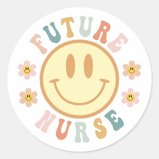 Sticker Rond Futur infirmier, École de soins infirmiers, Cadeau (Devant)