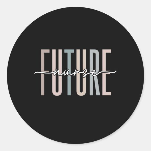 Sticker Rond Futur Infirmière Infirmière Infirmière Infirmière  (Devant)