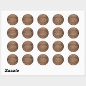 Sticker Rond Futur M. Mme Rustic Wood Mariage Adresse de retour (Feuille)