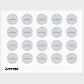 Sticker Rond Futur M. Mme Script Pastel Blue Adresse de retour (Feuille)
