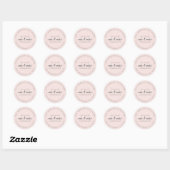 Sticker Rond Futur M. Mme Script Pastel Pink Adresse de retour (Feuille)