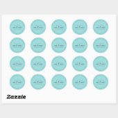 Sticker Rond Futur M. Mme Script Turquoise Blue Adresse de reto (Feuille)
