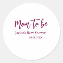 Futur maman baby shower nom date rose simple minim