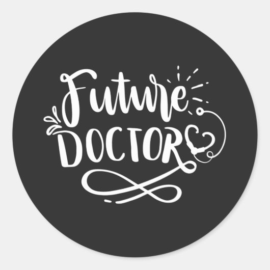 Sticker Rond Futur médecin (Devant)