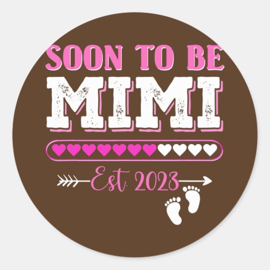 Sticker Rond Futur Mimi Femme Est 2023 Nouvelle Maman (Devant)