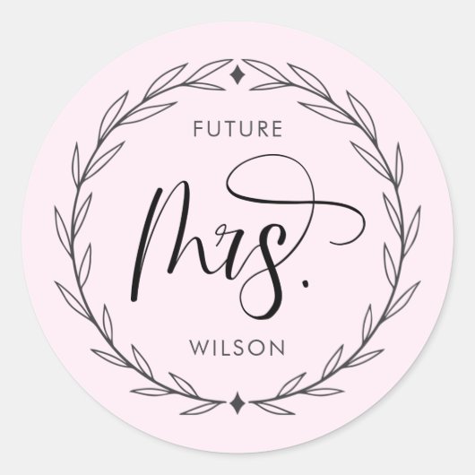 Sticker Rond Futur Mrs. Couronne Shower de mariage  (Devant)