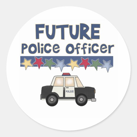 Sticker Rond futur officier de police (Devant)