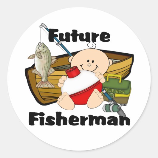 Sticker Rond Futur pêcheur (Devant)
