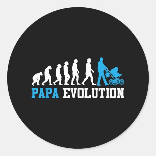 Sticker Rond Futur Père Papa Evolution Funny paternité (Devant)