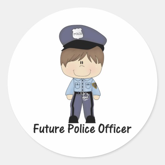 Sticker Rond futur policier (garçon) (Devant)