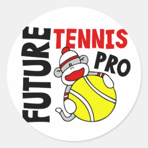 Sticker Rond Futur pro singe de chaussette de tennis