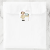 Sticker Rond Futur programmeur fille (Sac)