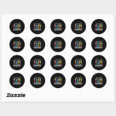 Sticker Rond Futur Robotique Ingénieur Robots Costume d'amour c (Feuille)