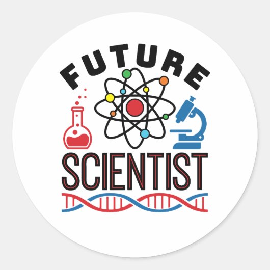 Sticker Rond Futur scientifique Lover STEM (Devant)