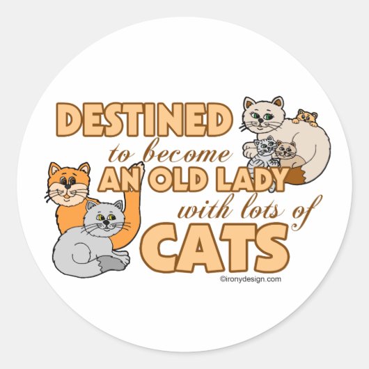 Sticker Rond Future Madame folle Funny Saying Design de chat (Devant)