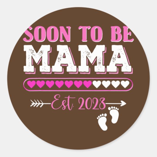 Sticker Rond Future Maman Bientôt Maman ÉTÉ 2023 Nouvelle Maman (Devant)