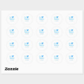 Sticker Rond Future mariée Mme ajouter nom date cœur bleu aquar (Feuille)