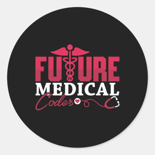 Sticker Rond Future Medical Coder ICD Coding Programmer Gift (Devant)